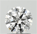 Lab Grown Diamond 1.00 Carats, Round with Ideal Cut, D Color, VVS2 Clarity and Certified by IGI