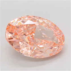Picture of Lab Grown Diamond 11.09 Carats, Oval with  Cut, Fancy Vivid Pink Color, VS1 Clarity and Certified by IGI