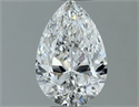 Natural Diamond 0.63 Carats, Pear with  Cut, E Color, VVS2 Clarity and Certified by GIA