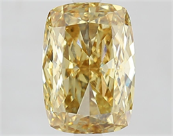 Picture of Lab Grown Diamond 3.03 Carats, CUSHION MODIFIED with  Cut, Fancy Intense Yellow Color, VS1 Clarity and Certified by IGI