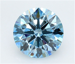 Picture of Lab Grown Diamond 3.12 Carats, Round with Ideal Cut, Fancy Vivid Blue Color, VVS2 Clarity and Certified by IGI