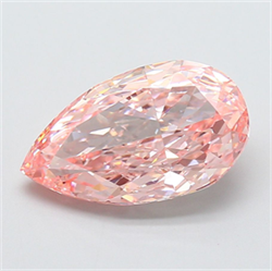 Picture of Lab Grown Diamond 5.01 Carats, Pear with  Cut, Fancy Vivid Pink Color, VS1 Clarity and Certified by IGI