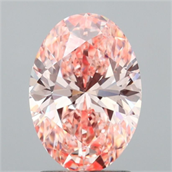 Picture of Lab Grown Diamond 2.02 Carats, Oval with  Cut, Fancy Intense Pink Color, VS1 Clarity and Certified by IGI