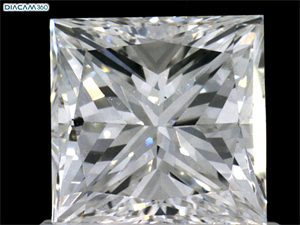Picture of Natural Diamond 1.04 Carats, Princess with  Cut, F Color, SI1 Clarity and Certified by GIA