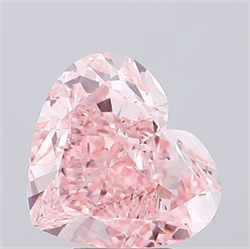 Picture of Lab Grown Diamond 5.01 Carats, Heart with  Cut, Fancy Vivid Pink Color, VS2 Clarity and Certified by IGI
