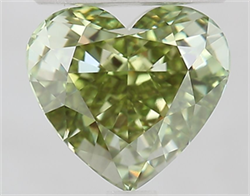 Picture of Lab Grown Diamond 2.06 Carats, Heart with  Cut, Fancy Vivid Green Color, VVS2 Clarity and Certified by IGI