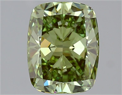 Picture of Lab Grown Diamond 2.02 Carats, CUSHION MODIFIED with  Cut, Fancy Vivid Green Color, VS1 Clarity and Certified by IGI