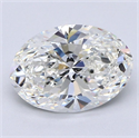 Natural Diamond 2.20 Carats, Oval with  Cut, H Color, VVS2 Clarity and Certified by GIA