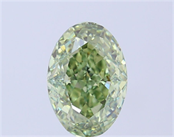 Picture of Lab Grown Diamond 3.03 Carats, Oval with  Cut, Fancy Vivid Green Color, VS2 Clarity and Certified by IGI