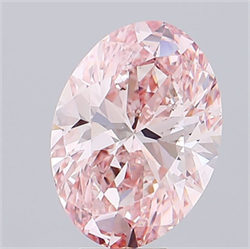 Picture of Lab Grown Diamond 7.01 Carats, Oval with  Cut, Fancy Intense Pink Color, VS2 Clarity and Certified by IGI