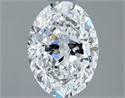 Natural Diamond 1.00 Carats, Oval with  Cut, E Color, VS2 Clarity and Certified by GIA