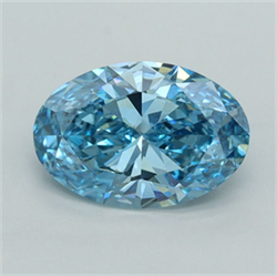 Picture of Lab Grown Diamond 1.51 Carats, Oval with  Cut, Fancy Vivid Blue Color, VS1 Clarity and Certified by IGI
