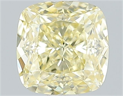 Picture of Lab Grown Diamond 1.60 Carats, CUSHION MODIFIED with  Cut, Fancy Vivid Yellow Color, VS1 Clarity and Certified by IGI