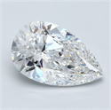 Natural Diamond 3.70 Carats, Pear with  Cut, E Color, SI1 Clarity and Certified by GIA