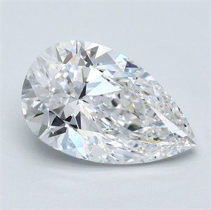 Picture of Natural Diamond 3.70 Carats, Pear with  Cut, E Color, SI1 Clarity and Certified by GIA