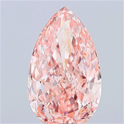 Picture of Lab Grown Diamond 7.04 Carats, Pear with  Cut, Fancy Intense Pink Color, VS1 Clarity and Certified by IGI