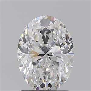 Picture of Natural Diamond 1.71 Carats, Oval with  Cut, E Color, SI2 Clarity and Certified by GIA