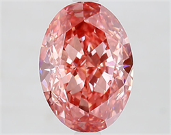 Picture of Lab Grown Diamond 2.84 Carats, Oval with  Cut, Fancy Vivid Pink Color, VVS2 Clarity and Certified by IGI