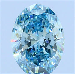 Picture of Lab Grown Diamond 2.00 Carats, Oval with  Cut, Fancy Vivid Blue Color, VS2 Clarity and Certified by IGI