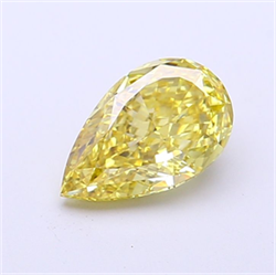 Picture of Lab Grown Diamond 1.32 Carats, Pear with  Cut, Fancy Intense Yellow Color, VS1 Clarity and Certified by IGI