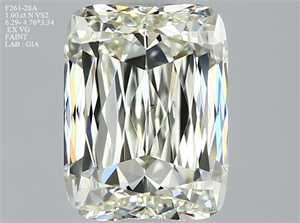 Picture of Natural Diamond 1.00 Carats, Cushion with  Cut, N Color, VS2 Clarity and Certified by GIA