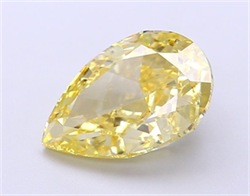 Picture of Lab Grown Diamond 3.35 Carats, Pear with  Cut, Fancy Intense Yellow Color, VVS2 Clarity and Certified by IGI
