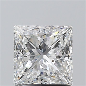 Picture of Natural Diamond 1.20 Carats, Princess with  Cut, E Color, SI1 Clarity and Certified by GIA