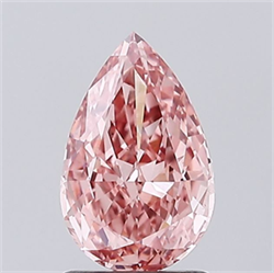 Picture of Lab Grown Diamond 1.39 Carats, Pear with  Cut, Fancy Vivid Pink Color, VS1 Clarity and Certified by IGI