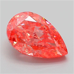 Picture of Lab Grown Diamond 1.57 Carats, Pear with  Cut, Fancy Vivid Pink Color, VVS2 Clarity and Certified by IGI