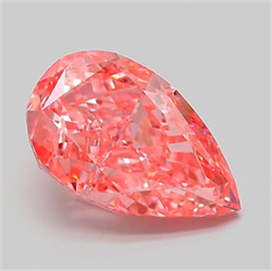 Picture of Lab Grown Diamond 3.06 Carats, Pear with  Cut, Fancy Vivid Pink Color, VVS2 Clarity and Certified by IGI