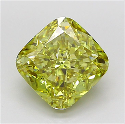 Picture of Lab Grown Diamond 3.56 Carats, CUSHION MODIFIED with  Cut, Fancy Intense Yellow Color, VS1 Clarity and Certified by IGI