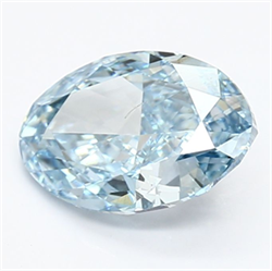 Picture of Lab Grown Diamond 1.94 Carats, Oval with  Cut, Fancy Vivid Blue Color, VS1 Clarity and Certified by IGI