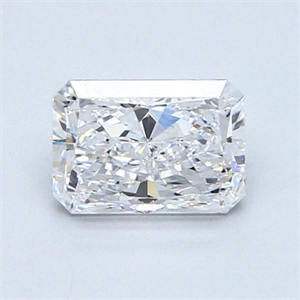 Picture of Natural Diamond 1.01 Carats, Radiant with  Cut, D Color, SI2 Clarity and Certified by GIA