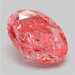 Picture of Lab Grown Diamond 2.04 Carats, Oval with  Cut, Fancy Vivid Pink Color, VVS2 Clarity and Certified by IGI