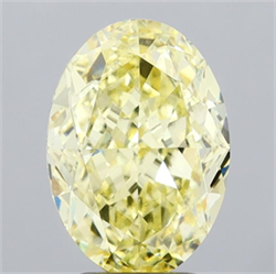 Picture of Lab Grown Diamond 4.01 Carats, Oval with  Cut, Fancy Intense Yellow Color, VVS2 Clarity and Certified by IGI