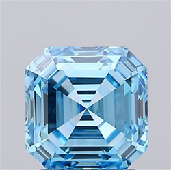 Picture of Lab Grown Diamond 2.02 Carats, Asscher with  Cut, Fancy Vivid Blue Color, VS2 Clarity and Certified by IGI