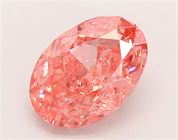 Picture of Lab Grown Diamond 3.50 Carats, Oval with  Cut, Fancy Vivid Pink Color, VS2 Clarity and Certified by IGI