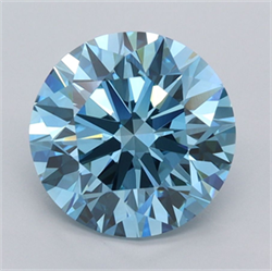 Picture of Lab Grown Diamond 3.00 Carats, Round with Ideal Cut, Fancy Vivid Blue Color, VVS1 Clarity and Certified by IGI