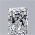 Natural Diamond 0.70 Carats, Radiant with  Cut, F Color, VVS2 Clarity and Certified by GIA