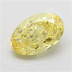 Picture of Lab Grown Diamond 3.03 Carats, Oval with  Cut, Fancy Intense Yellow Color, VS2 Clarity and Certified by IGI