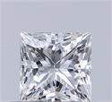 Natural Diamond 0.50 Carats, Princess with  Cut, F Color, SI1 Clarity and Certified by GIA