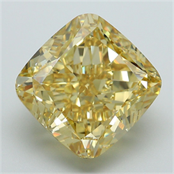 Picture of Lab Grown Diamond 8.63 Carats, CUSHION MODIFIED with  Cut, Fancy Vivid Yellow Color, VS1 Clarity and Certified by IGI