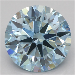 Picture of Lab Grown Diamond 2.56 Carats, Round with Ideal Cut, Fancy Vivid Blue Color, VVS2 Clarity and Certified by IGI