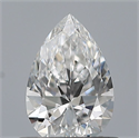 Natural Diamond 0.53 Carats, Pear with  Cut, D Color, VVS1 Clarity and Certified by GIA