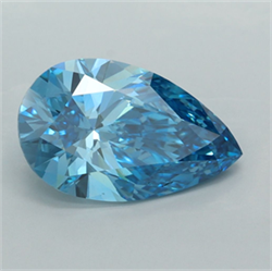 Picture of Lab Grown Diamond 2.54 Carats, Pear with  Cut, Fancy Vivid Blue Color, VVS2 Clarity and Certified by IGI