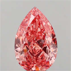 Picture of Lab Grown Diamond 3.77 Carats, Pear with  Cut, Fancy Vivid Pink Color, VS2 Clarity and Certified by IGI