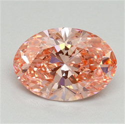 Picture of Lab Grown Diamond 1.76 Carats, Oval with  Cut, Fancy Vivid Pink Color, VS1 Clarity and Certified by IGI