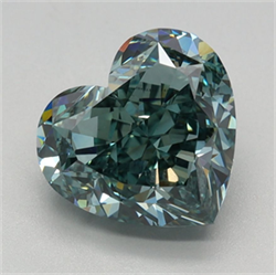 Picture of Lab Grown Diamond 2.21 Carats, Heart with  Cut, Fancy Intense Green Color, VS1 Clarity and Certified by IGI