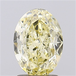 Picture of Lab Grown Diamond 2.04 Carats, Oval with  Cut, Fancy Yellow Color, VS2 Clarity and Certified by IGI