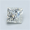 Natural Diamond 1.50 Carats, Princess with  Cut, J Color, I1 Clarity and Certified by GIA